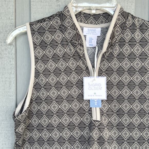 NWT Sigrid Olsen Size M Sleeveless Golf Tennis Top UPF 50 Athleisure - Picture 3 of 12